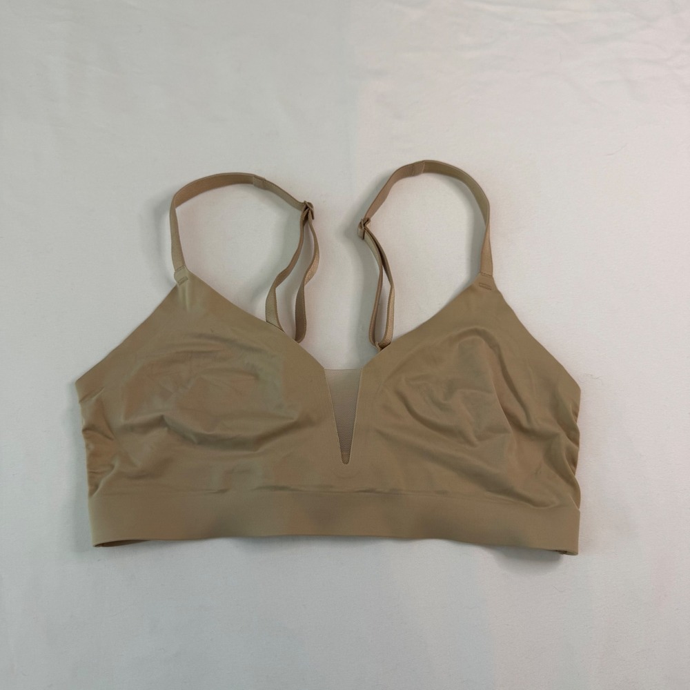 Soma Enbliss Luxe Adjustable Mesh Bralette Tan Nude Wireless Bra Small